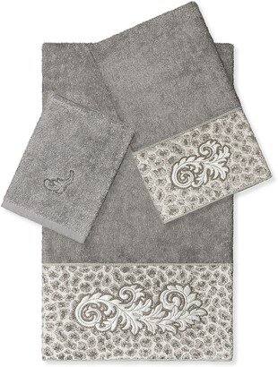 April 3-Piece Embellished Towel - Dark Gray-AA