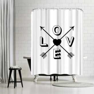 71 x 74 Shower Curtain, Love Heart Arrows by Motivated Type