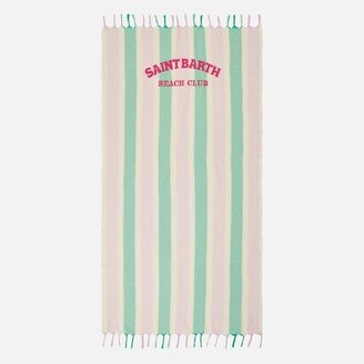 Fouta Lightweight With Striped With Saint Barth Beach Club