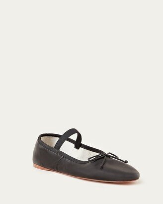 Leonie Black Leather Ballet Flat