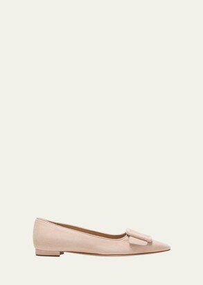 Maysale Suede Buckle Ballerina Flats