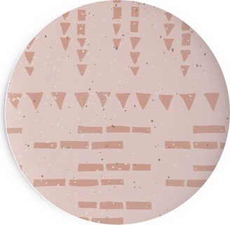 Salad Plates: Boho Tribal Dashed Geometric - Pink Salad Plate, Pink