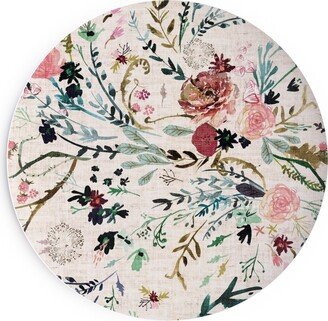 Salad Plates: Fable Floral - Blush Pink Salad Plate, Multicolor