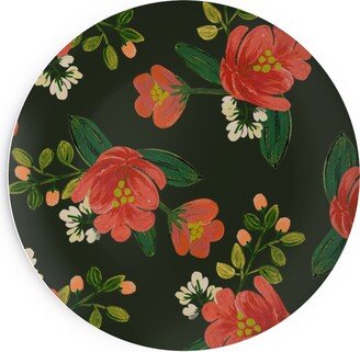 Salad Plates: Holiday Floral Salad Plate, Green