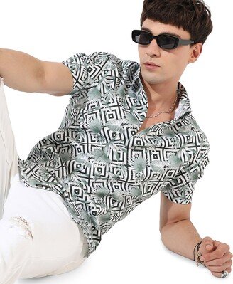 Campus Sutra Men's Printed Casual Shirt-AA