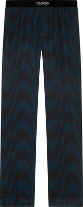 Wavy Stripe Silk Pajama Pants