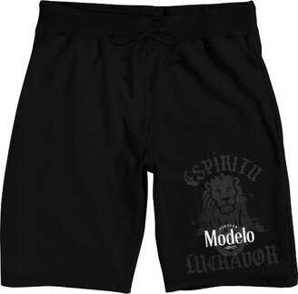 Modelo Especial Modelo Espiritu Luchador Lion Logo Men’s Black Sleep Pajama Shorts -XL