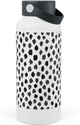 Photo Water Bottles: Inky Spots - Black And White Stainless Steel Wide Mouth Water Bottle, 30Oz, Wide Mouth, White