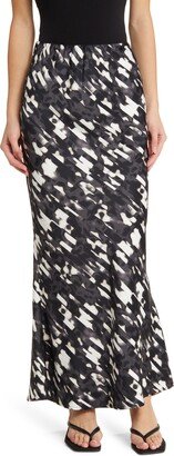 Merle Abstract Print Maxi Skirt