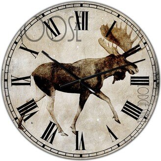 Designart Moose Lodge 2 Oversized Cottage Wall Clock - 36