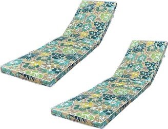 2Pcs Outdoor Chaise Lounge Chair Cushion,Multi-color