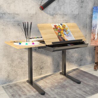 Height Adjustable Drafting Table Multi-Function Drawing Table Tiltable Tabletop Reading Desk Office Computer Desk