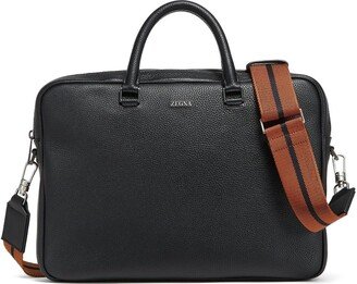 Edgy logo-lettering leather briefcase