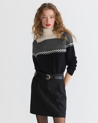 Cashmere shrunken Fair Isle turtleneck sweater