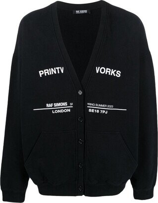 Tour-Print Fleece Cardigan