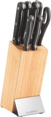 Quadra 7Pc Cutlery Set, Wood Block, Stainless Steel, Non-slip Base