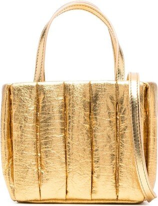 Metallic-Quilted Tote Bag