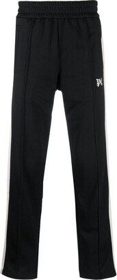 Embroidered-Monogram Track Pants