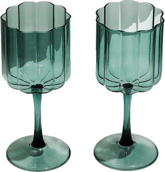 FAZEEK Set of 2 Wave wine glasses