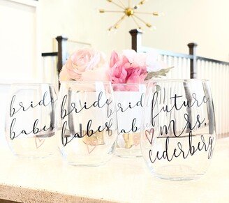 Future Mrs Brides Babes Wine Glass, Bridal Party Glasses, Bride Gift, Engagement Personalized Future Mrs Wine Glass Bridal Shower