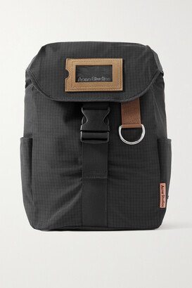 Suede-trimmed Ripstop Backpack - Black