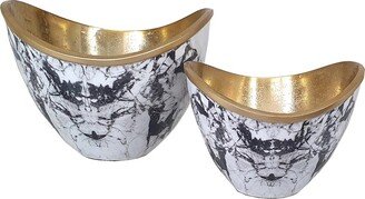 Set Of 2 Oval Bowls-AA