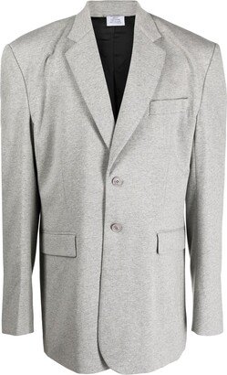 Single-Breasted Shoulder-Pad Blazer