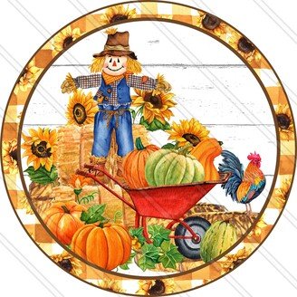 Pumpkin Patch Sign - Scarecrow Fall Autumn Wreath Metal