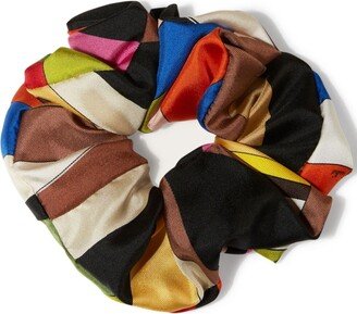 Abstract-Pattern Silk Scrunchie