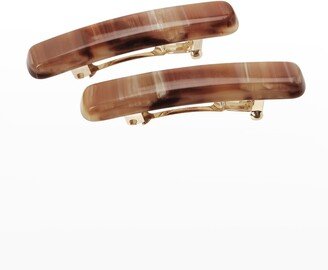 Mini Classic Rectangle Barrettes, Set of 2