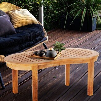 Peanut Teak Wood Outdoor Patio Coffee Table