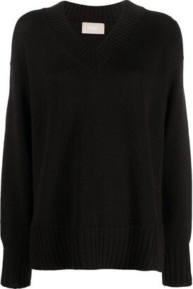 V-neck wool jumper