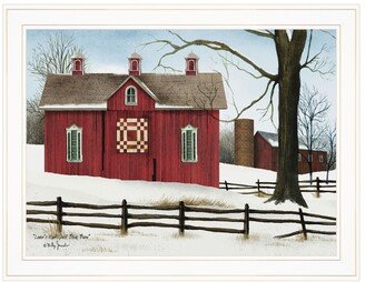 Lover's Knot Quilt Block Barn by Billy Jacobs, Ready to hang Framed Print, White Frame, 27