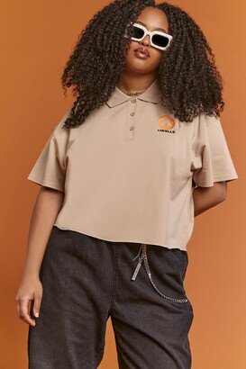 Plus Size Embroidered Airwalk Polo Shirt