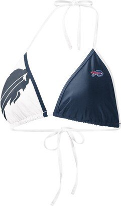 Women's G-iii 4Her by Carl Banks Navy, White Buffalo Bills Play Action Bikini Top - Navy, White