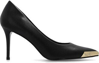 Logo Engraved Pointed Toe Pumps