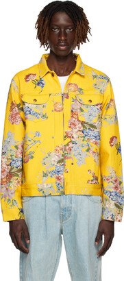 Yellow Floral Denim Jacket