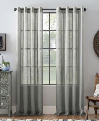 Slub Textured Linen Blend Grommet Top Curtain Collection