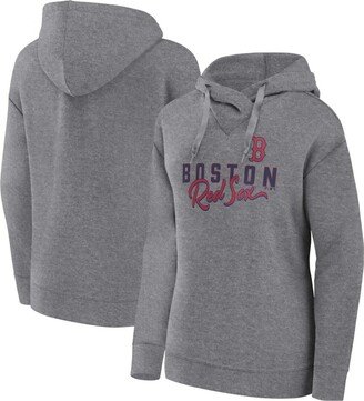 Women's Heather Gray Boston Red Sox Plus Size Pullover Hoodie