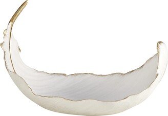 CosmoLiving by Cosmopolitan White Resin Glam Decorative Bowl, 8 x 13 x 8