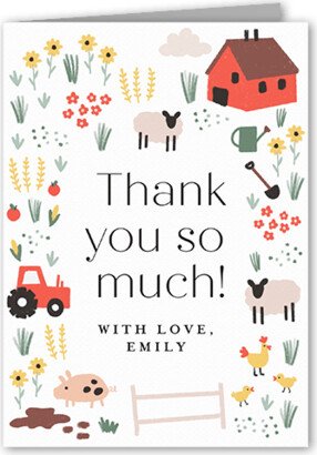 Thank You Cards: Farm Cutouts Thank You Card, White, 3X5, Matte, Folded Smooth Cardstock