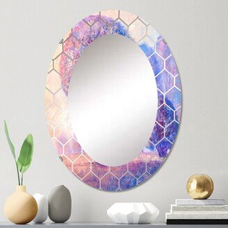 Designart 'Colourful Trees Impression II' Printed Traditional Wall Mirror