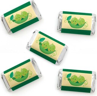 Big Dot Of Happiness Double the Fun - Twins Two Peas in a Pod - Mini Candy Bar Wrapper Stickers 40 Ct