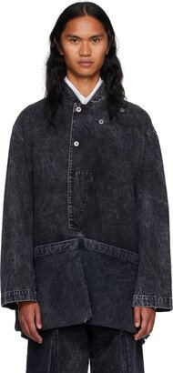 T/SEHNE Black Acid Wash Denim Jacket