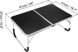 Unique Bargains Foldable Laptop Table, Mini Picnic Bed Tray Reading Desks, Black