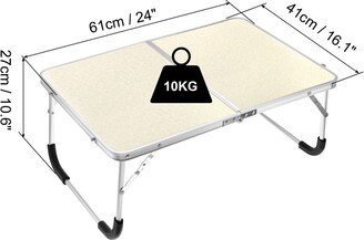 Unique Bargains Foldable Laptop Table, Portable Picnic Bed Tables Reading Desks, White