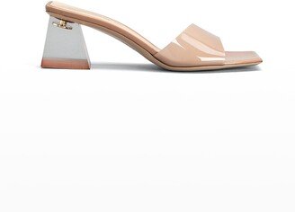 Clear Block-Heel Mule Sandals