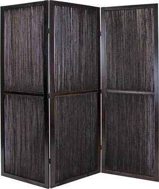 Yetta 72 x 72 Indoor Outdoor Folding Screen Room Divider, Handmade, Brown