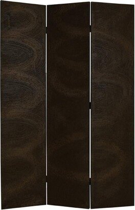 Foldable 3 Panel Canvas Room Divider with Swirl Details - 72 H x 2 W x 48 L Inches