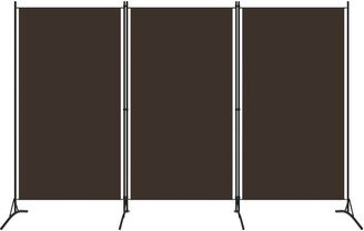 3-Panel Room Divider Brown 102.4